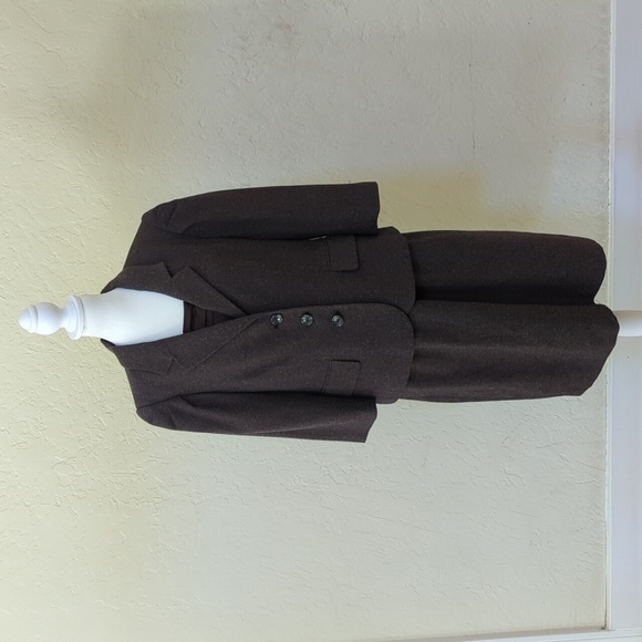 The Limited Dark Brown Satin and Herringbone Tweed Professional Dress Size 12 - Picture 7 of 11